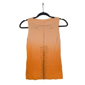 Beaded Orange Sleeveless Top